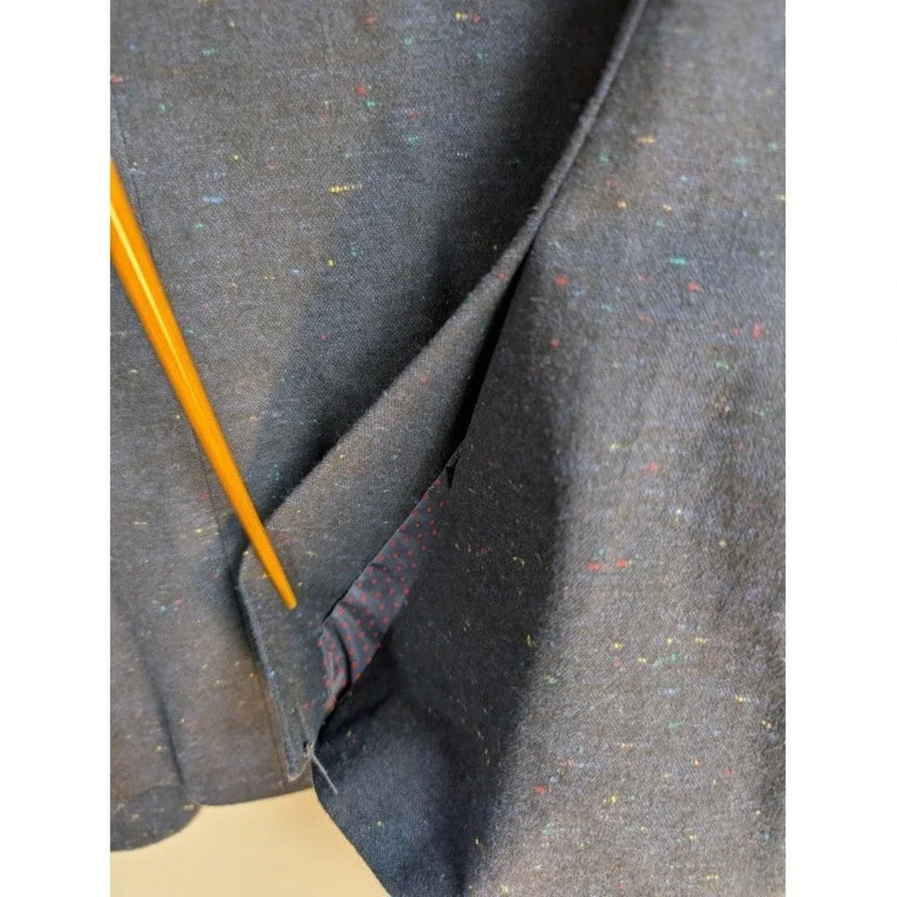 Charleston Threads Blazer Mens 44 Navy Blue Speckled Tweed Two Button‎ Jacket